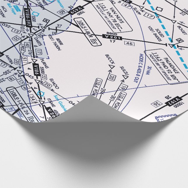 Aviation Chart Wrapping Paper (Corner)