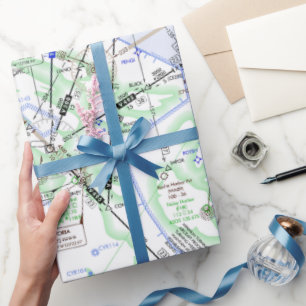 Aviation Chart Wrapping Paper