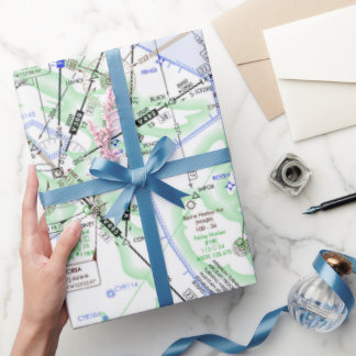 Aviation Chart Wrapping Paper