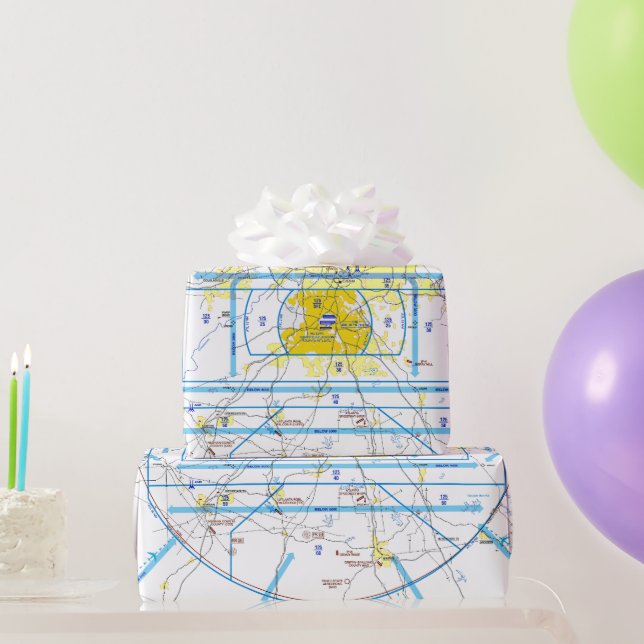 Aviation Chart Wrapping Paper (Party Gifts)