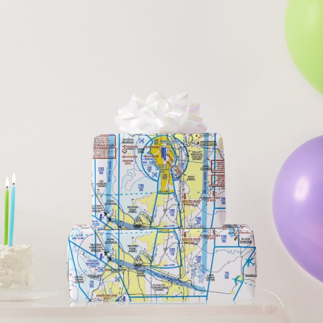 Aviation Chart Wrapping Paper (Party Gifts)