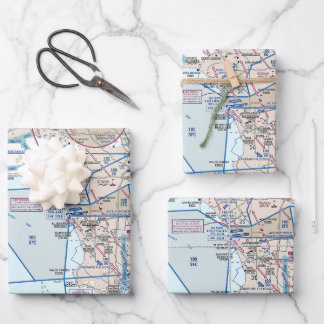 Aviation Chart Wrapping Paper Sheets