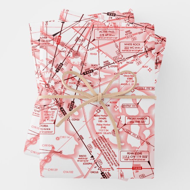 Aviation Chart Wrapping Paper Sheets (In situ)