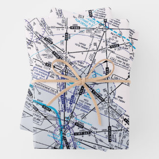 Aviation Chart Wrapping Paper Sheets
