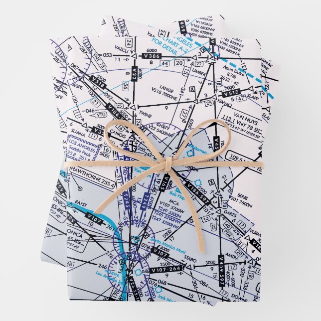 Aviation Chart Wrapping Paper Sheets (In situ)