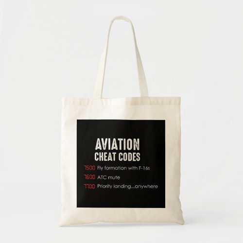 Aviation cheat codes _ Funny shirt for pilots and  Tote Bag