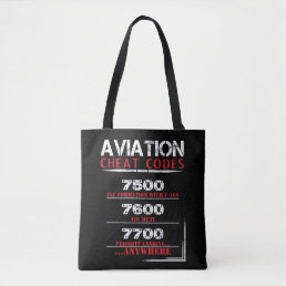 Aviation cheat codes - Funny Tshirt for pilots Tote Bag