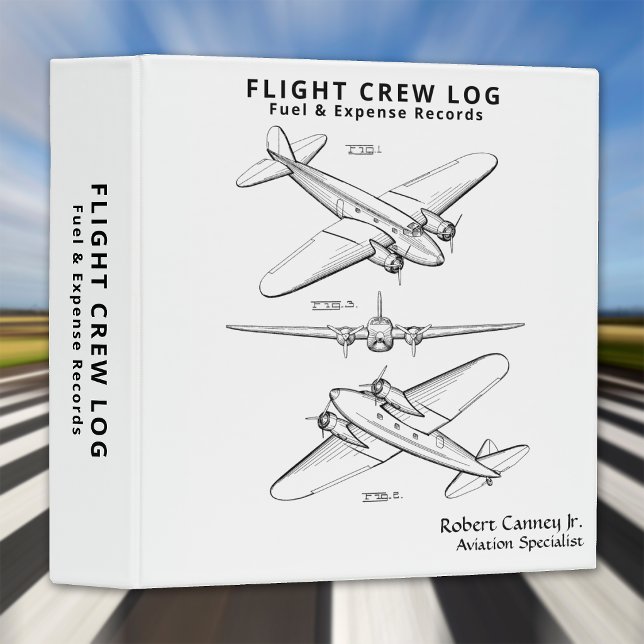 Aviation Flight Crew Log Fuel & Expenses 3 Ring Binder (Creator Uploaded)