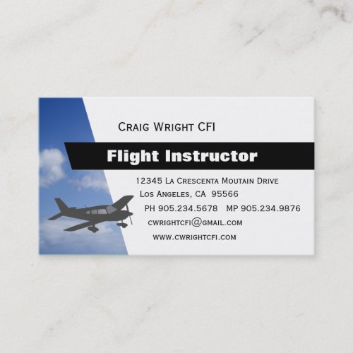 Aviation Flight Instructor Appointment Card