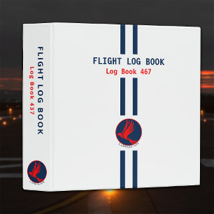 Aviation Flight Log Book 3 Ring Binder