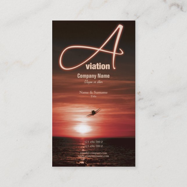 Aviation flying business marketing card (Front)