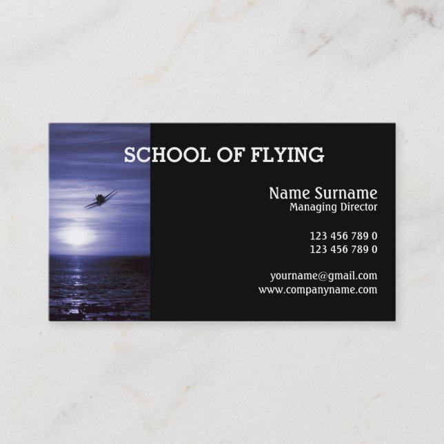 Aviation flying training PERSONALIZE Business Card (Front)