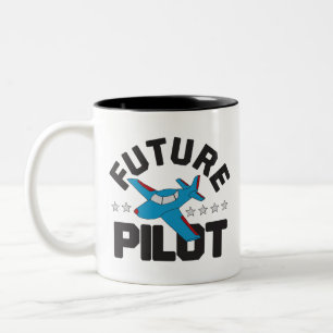 Aviation for Kids Flying High Future Pilots Two-Tone Coffee Mug