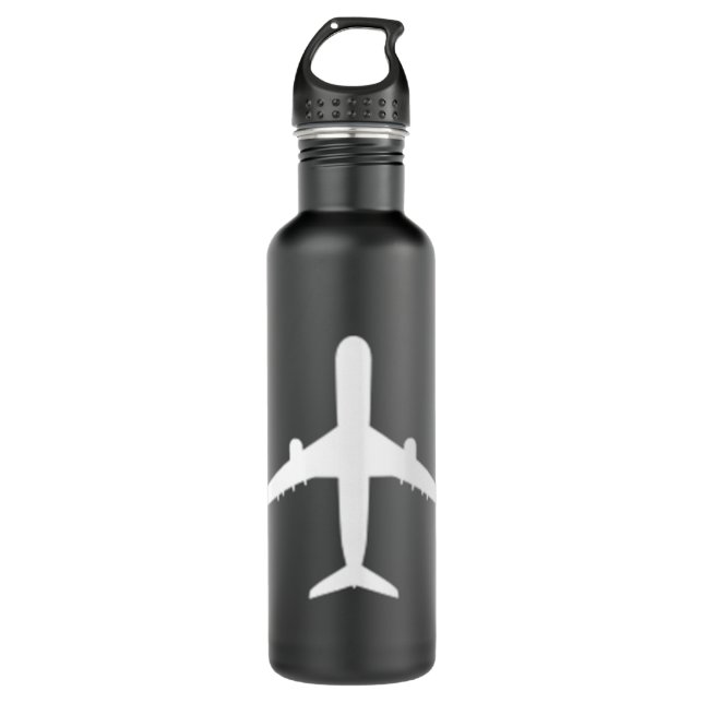 Aviation Geek Airplane Pilot Dad Husband Father's  Stainless Steel Water Bottle (Front)