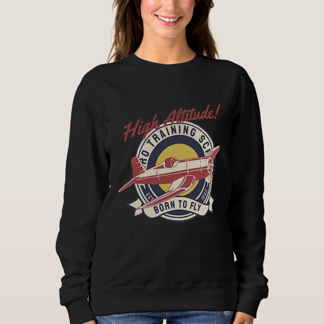 Aviation gliding With Airplane Graphic Sweatshirt (Front)