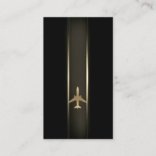 Aviation Gold Airplane Business Card (Front)