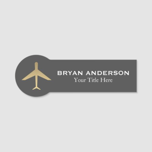 Aviation _ Gold Airplane Name Tag