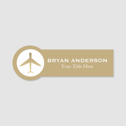 Aviation _ Gold Airplane Name Tag