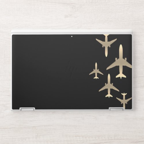 Aviation Gold Airplanes Laptop Skin