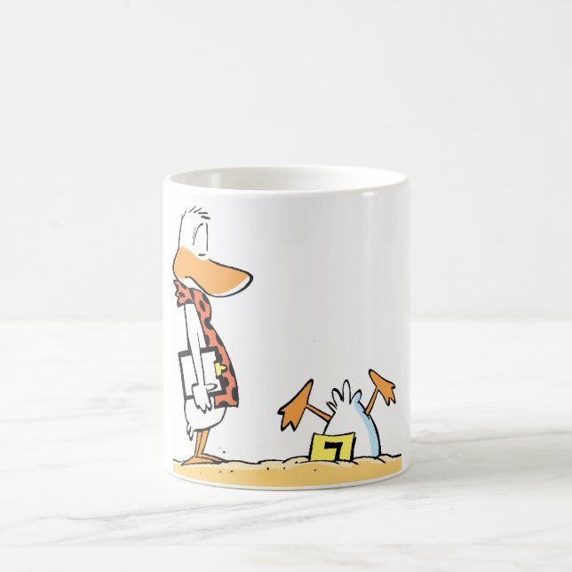Aviation Humor Crashed Duck Cartoon Mug (Center)