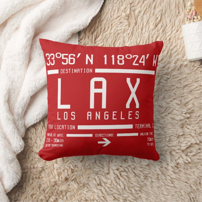 Aviation IATA Los Angeles Airport Code Throw Pillow (Blanket)