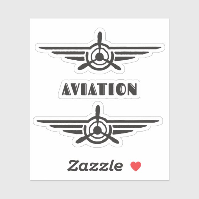 Aviation Icon Airplane and typography symbol Sticker (Sheet)