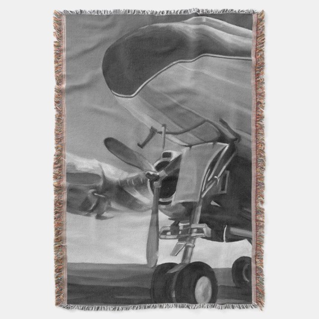 Aviation Icon Throw Blanket (Front Vertical)