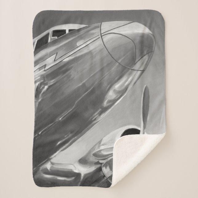 Aviation Icon: Up-Close View Sherpa Blanket (Front)