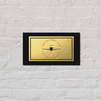 Aviation Jet Logo - Faux Gold Foil Business Card by istanbuldesign at Zazzle