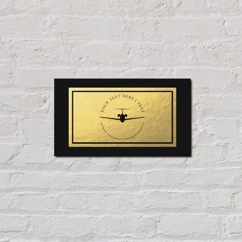 Aviation Jet Logo _ Faux Gold Foil Business Card