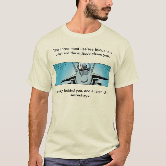 Aviation Joke Fighter Jet Cartoon Shirt (Front)