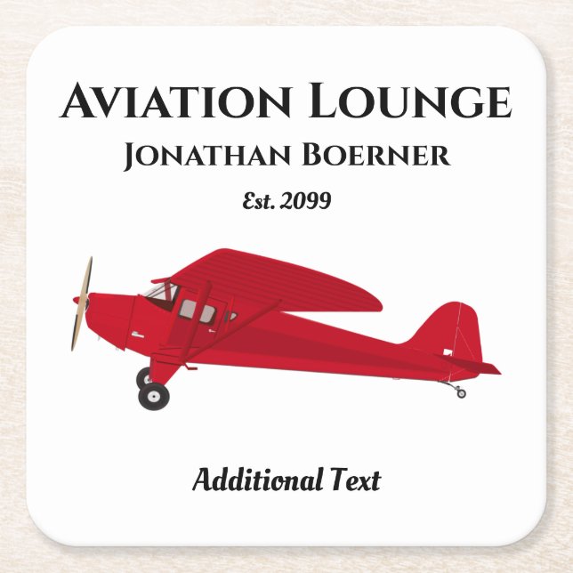 Aviation Lounge Vintage Airplane Paper Coasters (Front)