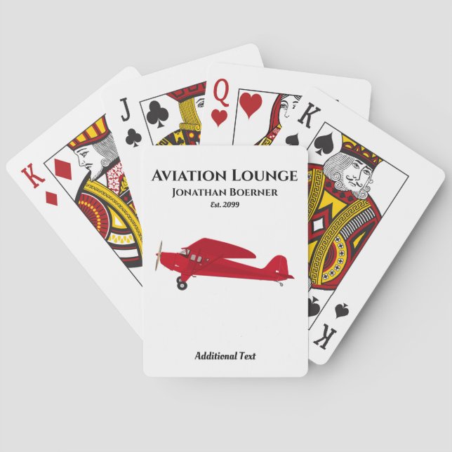 Aviation Lounge Vintage Airplane Playing Cards (Back)