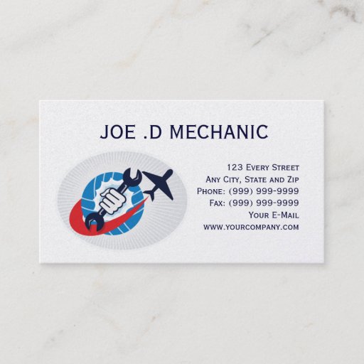 Customizable aviation maintenance mechanic business card