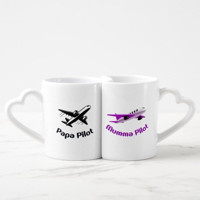 Aviation Matching Couple Coffee Mugs (Front Nesting)