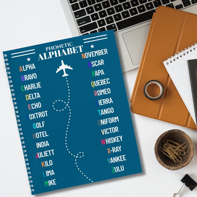 Aviation NATO Phonetic Alphabet & Airplane, Cool Notebook (Creator Uploaded)