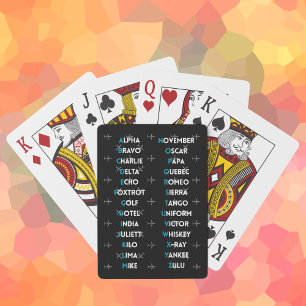 Aviation NATO Phonetic Alphabet Airplane Simple Poker Cards