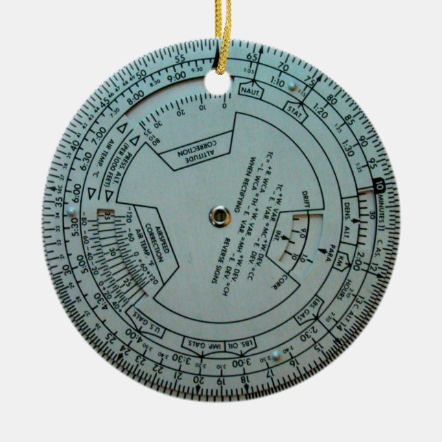 Aviation Navigation Computer Ceramic Ornament (Front)