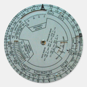 Aviation Navigation Computer Classic Round Sticker