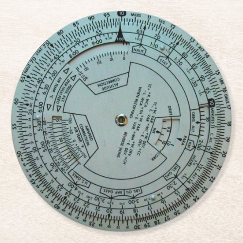 Aviation Navigation Computer Round Paper Coaster