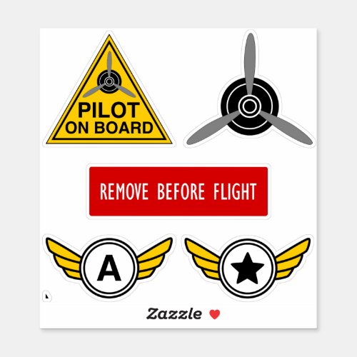Aviation Pack with 5 stickers for pilots