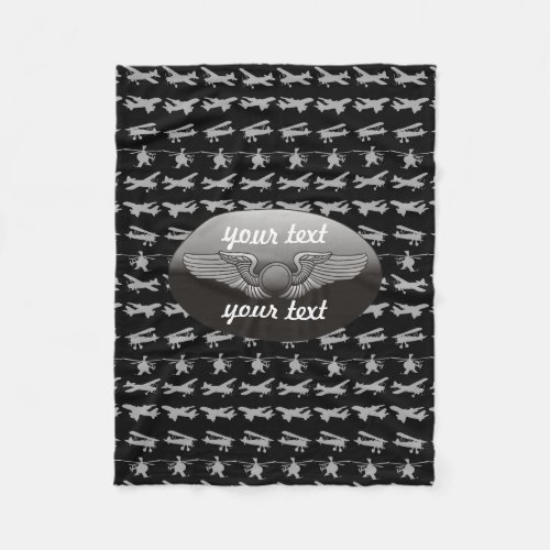 Aviation Personalized Fleece Blanket