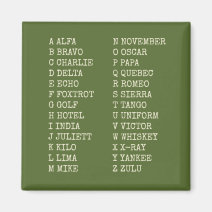 Aviation Phonetic Alphabet Code Chart Magnet