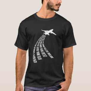 Aviation Pilot Airplane Phonetic Alphabet Wordclou T-Shirt