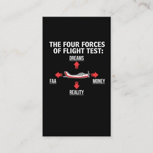 Aviation Pilot Gift _ Four Forces of Flight Test Business Card