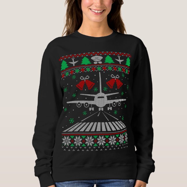 Aviation Pilots Ugly Christmas Sweater Flight Oper (Front)