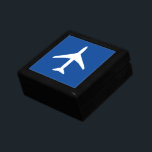 Aviation Plane Airplane Pilot Flying  Gift Box<br><div class="desc">White Plane Blue Background Gift Box to add to your collection. A cool gift / present for all who love nature, planet, organic theme, positive vibes, happy colors, flying, planes etc. Structure, texture, light, sell, flight, aviation, flying, sky, airplane, air. Change the background color (blue) to suit your own taste,...</div>