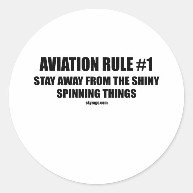 AVIATION RULE 1 CLASSIC ROUND STICKER (Front)