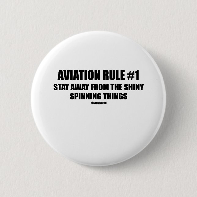 AVIATION RULE 1 PINBACK BUTTON (Front)