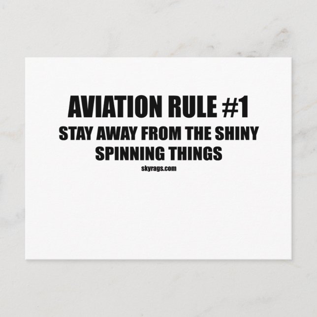 AVIATION RULE 1 POSTCARD (Front)